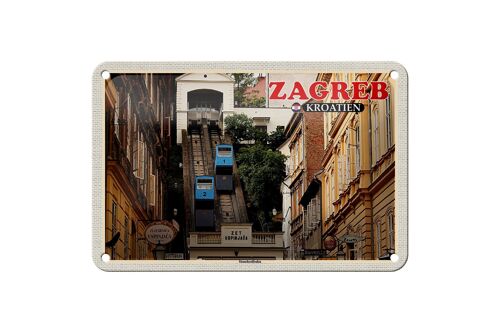 Blechschild Reise 18x12cm Zagreb Kroatien Standseilbahn Uspinjaca