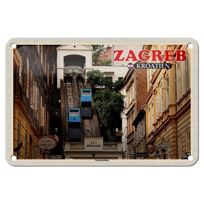 Tin Sign Travel 18x12cm Zagreb Croatia Funicular Uspinjaca