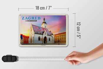 Signe de voyage en étain, 18x12cm, Zagreb, croatie, signe de l'église saint-marc 5