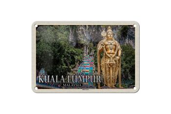 Panneau de voyage en étain, 18x12cm, Kuala Lumpur, malaisie, grottes de Batu 1
