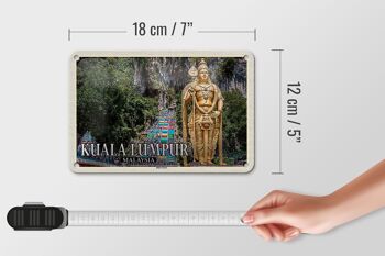 Panneau de voyage en étain, 18x12cm, Kuala Lumpur, malaisie, grottes de Batu 5