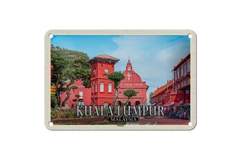 Panneau de voyage en étain, 18x12cm, Kuala Lumpur, malaisie, église de la ville de Malacca 1