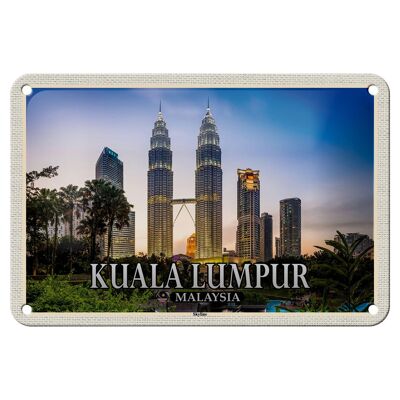 Blechschild Reise 18x12cm Kuala Lumpur Malaysia Skyline Deko Schild