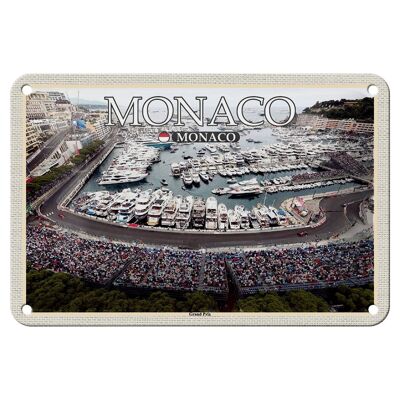 Blechschild Reise 18x12cm Monaco Monaco Grand Prix Rennsport Schild
