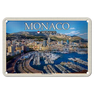 Blechschild Reise 18x12cm Monaco Monaco Port Hercule de Monaco Deko