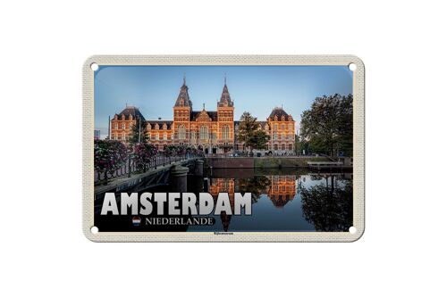 Blechschild Reise 18x12cm Amsterdam Niederlande Rijksmuseum Schild