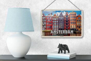 Signe de voyage en étain 18x12cm, décoration de maisons dansantes d'amsterdam et des pays-bas 4