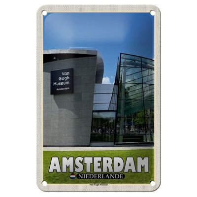 Targa in metallo da viaggio 12x18 cm Amsterdam Paesi Bassi Decorazione del Museo Van Gogh