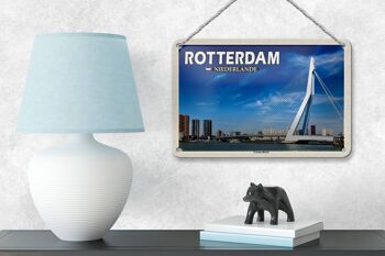 Panneau de voyage en étain 18x12cm, décoration du pont Erasmus de Rotterdam, pays-bas 4