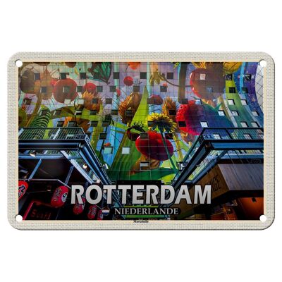 Blechschild Reise 18x12cm Rotterdam Niederlande Markthalle Schild