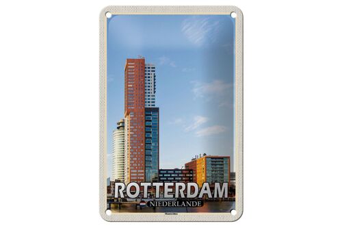 Blechschild Reise 12x18cm Rotterdam Niederlande Montevideo Schild