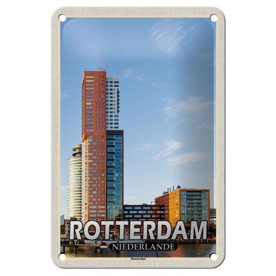 Blechschild Reise 12x18cm Rotterdam Niederlande Montevideo Schild