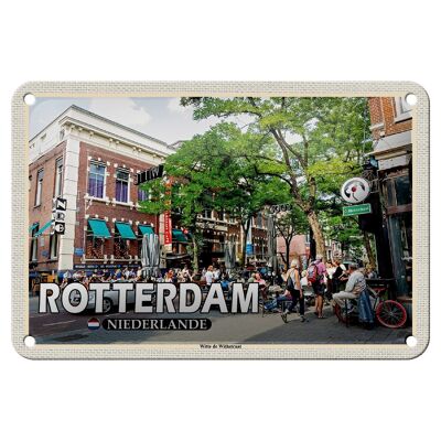 Panneau en étain voyage 18x12cm Rotterdam Pays-Bas Witte de Withstraat