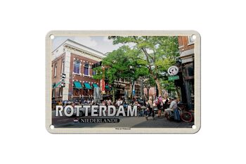 Panneau en étain voyage 18x12cm Rotterdam Pays-Bas Witte de Withstraat 1
