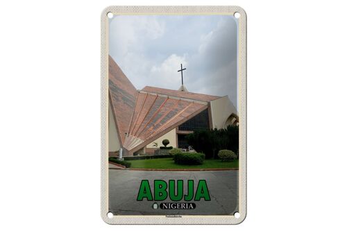 Blechschild Reise 12x18cm Abuja Nigeria Nationalkirche Deko Schild