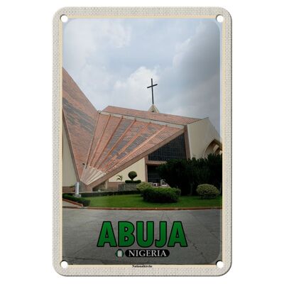 Blechschild Reise 12x18cm Abuja Nigeria Nationalkirche Deko Schild