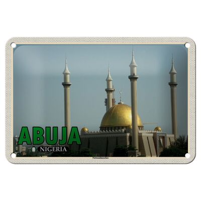 Targa in metallo da viaggio 18x12 cm Insegna decorativa della Moschea Nazionale di Abuja Nigeria