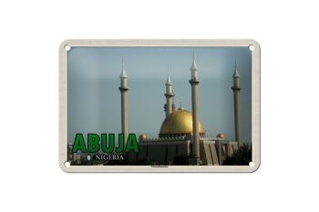 Panneau de voyage en étain 18x12cm, panneau décoratif de la mosquée nationale d'abuja Nigeria 1