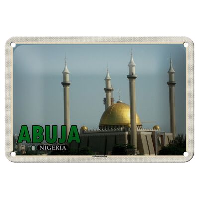 Blechschild Reise 18x12cm Abuja Nigeria Nationalmoschee deko Schild