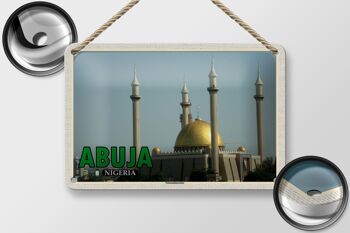 Panneau de voyage en étain 18x12cm, panneau décoratif de la mosquée nationale d'abuja Nigeria 2