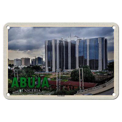 Targa in metallo da viaggio 18x12 cm Abuja Nigeria Central Bank Cartello decorativo