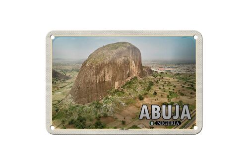 Blechschild Reise 18x12cm Abuja Nigeria Zuma Rock Felsformation