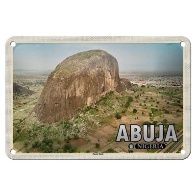 Cartel de chapa de viaje, 18x12cm, Abuja, Nigeria, Zuma Rock, formación rocosa
