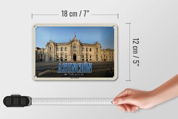 Plaque en étain voyage 18x12cm Asuncion Paraguay Palacio de Gobierno 5