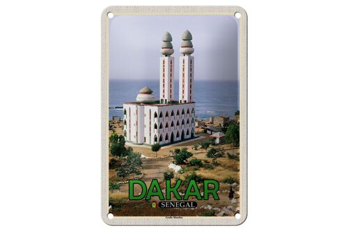 Blechschild Reise 12x18cm Dakar Senegal Große Moschee Deko Schild