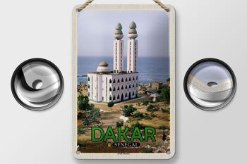Panneau de voyage en étain, 12x18cm, grande mosquée de Dakar, sénégal, panneau décoratif 2