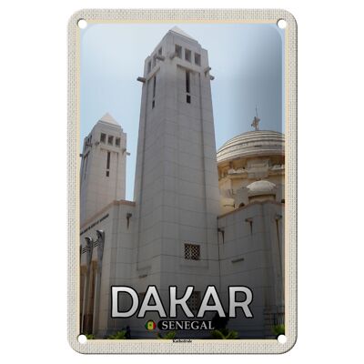 Tin Sign Travel 12x18cm Dakar Senegal Cathedral Decorative Sign