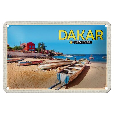 Cartel de chapa de viaje, 18x12cm, Dakar, Senegal, playa, mar, vacaciones