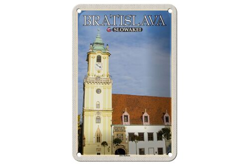 Blechschild Reise 12x18cm Bratislava Slowakei Altes Rathaus Schild