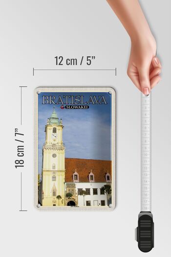 Panneau de voyage en étain, 12x18cm, Bratislava, slovaquie, ancien hôtel de ville 5