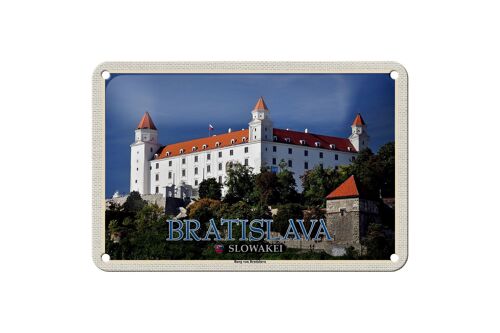 Blechschild Reise 18x12cm Bratislava Slowakei Burg von Bratislava