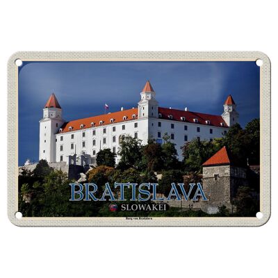 Tin sign travel 18x12cm Bratislava Slovakia Castle of Bratislava