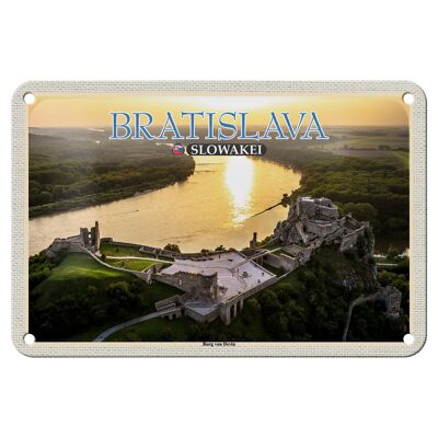 Cartel de chapa de viaje, 18x12cm, Castillo de Bratislava, Eslovaquia, de Devin Sign