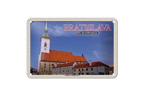 Blechschild Reise 18x12cm Bratislava Kathedrale Heiligen Martin