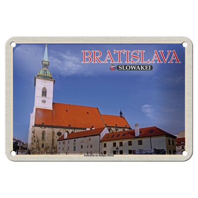 Blechschild Reise 18x12cm Bratislava Kathedrale Heiligen Martin