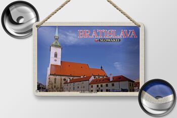 Plaque en tôle Voyage 18x12cm Cathédrale de Bratislava Saint Martin 2