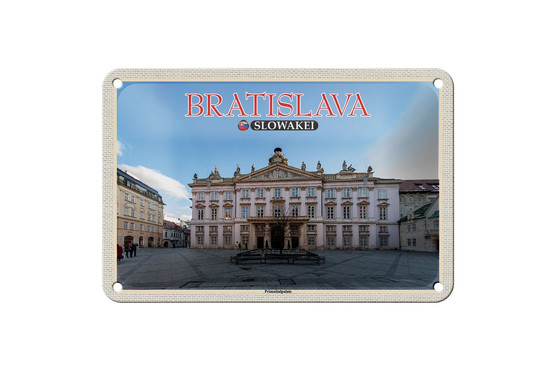 Targa in metallo da viaggio 18x12 cm Bratislava Slovacchia Decorazione del Palazzo dei Primati