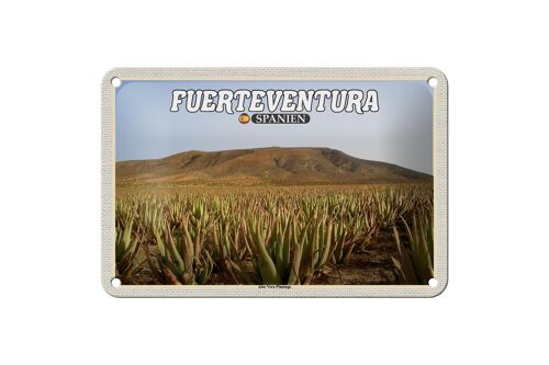 Blechschild Reise 18x12cm Fuerteventura Spanien Aloe Vera Plantage