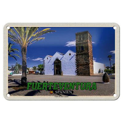 Plaque en étain voyage 18x12cm Fuerteventura Espagne Centro Arte Canario