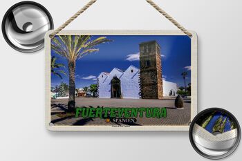 Plaque en étain voyage 18x12cm Fuerteventura Espagne Centro Arte Canario 2