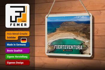 Signe en étain voyage 18x12cm Fuerteventura espagne île de Lobos 3