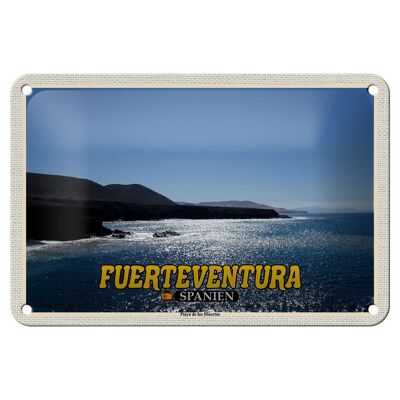 Plaque en tôle voyage 18x12cm Fuerteventura Espagne Playa de los Muertos