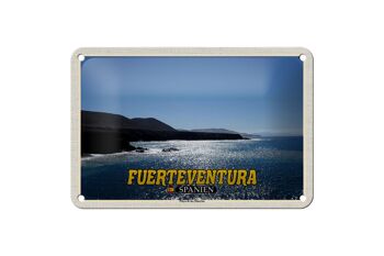 Plaque en tôle voyage 18x12cm Fuerteventura Espagne Playa de los Muertos 1