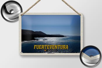 Plaque en tôle voyage 18x12cm Fuerteventura Espagne Playa de los Muertos 2