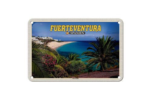 Blechschild Reise 18x12cm Fuerteventura Spanien Playa Jandia Meer
