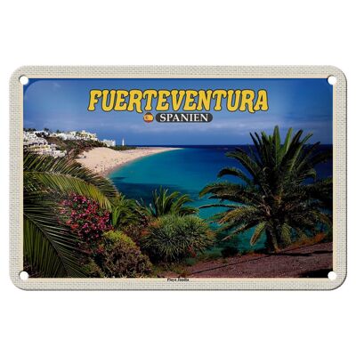 Blechschild Reise 18x12cm Fuerteventura Spanien Playa Jandia Meer